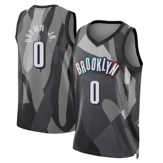 Brooklyn Nets Men's Mikel Brown Jr. Brown Swingman Gray 2024/25 City Edition Jersey