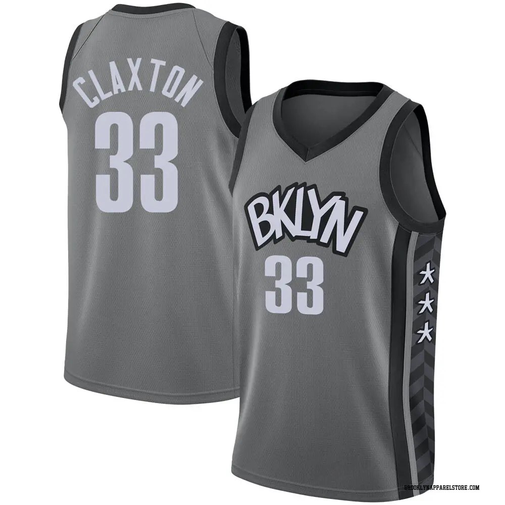 Brooklyn Nets Men's Nic Claxton Gray Swingman 2020/21 Jersey - Statement Edition