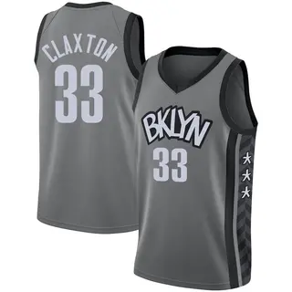 Brooklyn Nets Men's Nic Claxton Gray Swingman 2020/21 Jersey - Statement Edition