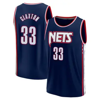 Brooklyn Nets Men's Nic Claxton Navy Fast Break 2021/22 Replica City Edition Jersey