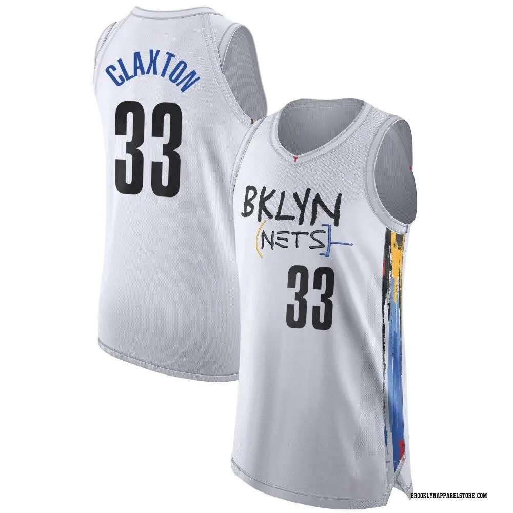 Brooklyn Nets Men's Nic Claxton White Authentic 2022/23 City Edition Jersey