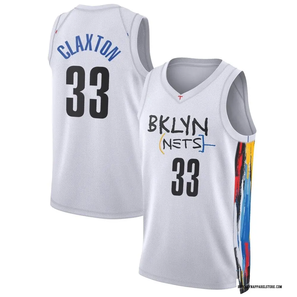 Brooklyn Nets Men's Nic Claxton White Swingman 2022/23 City Edition Jersey