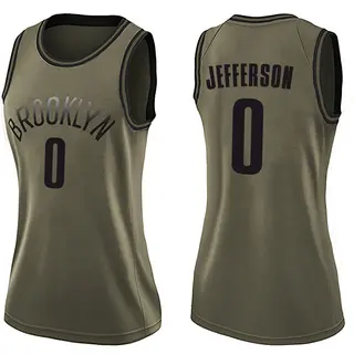 Brooklyn Nets Women's Joshua Jefferson Green Swingman Salute to Service Jersey