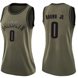 Brooklyn Nets Women's Mikel Brown Jr. Green Swingman Salute to Service Jersey