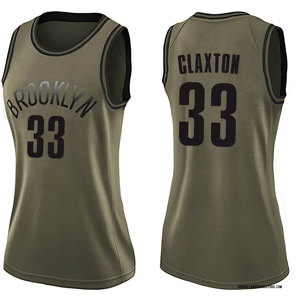 Brooklyn Nets Women's Nic Claxton Green Swingman Salute to Service Jersey