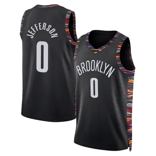 Brooklyn Nets Youth Joshua Jefferson Black Swingman 2025/26 City Edition Jersey