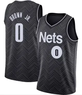 Brooklyn Nets Youth Mikel Brown Jr. Black Swingman 2020/21 Jersey - Earned Edition