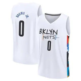 Brooklyn Nets Youth Mikel Brown Jr. White Fast Break 2022/23 City Edition Jersey