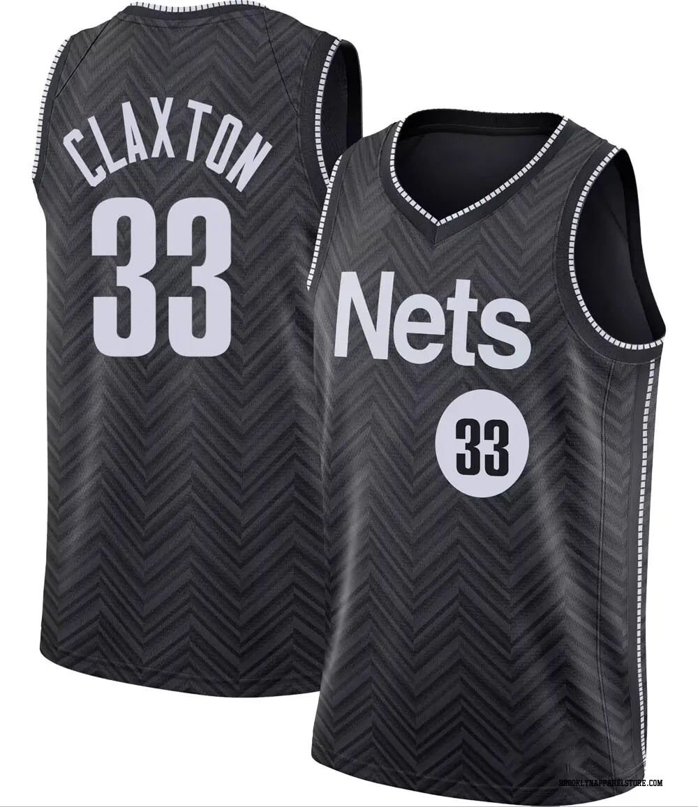 Brooklyn Nets Youth Nic Claxton Black Swingman 2020/21 Jersey - Earned Edition