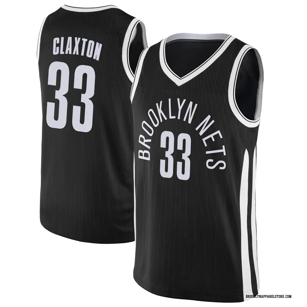 Brooklyn Nets Youth Nic Claxton Black Swingman Jersey - City Edition