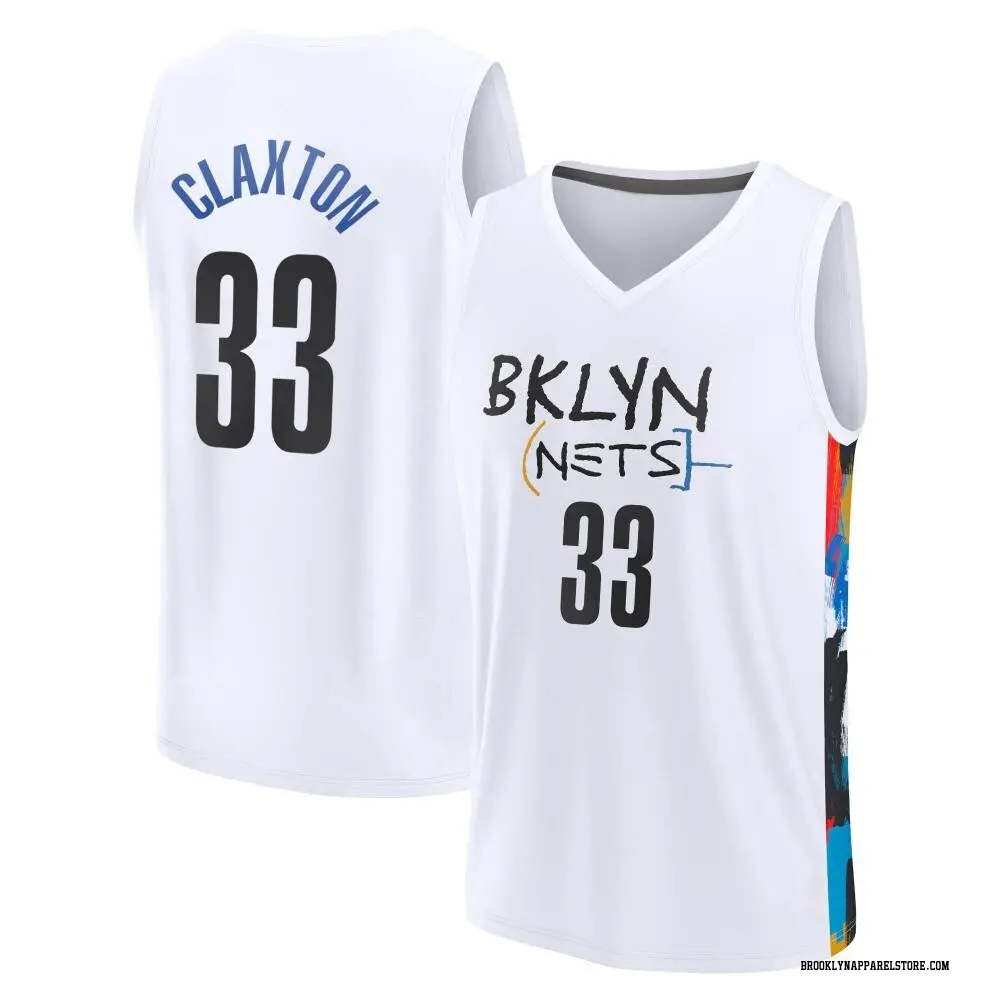 Brooklyn Nets Youth Nic Claxton White Fast Break 2022/23 City Edition Jersey