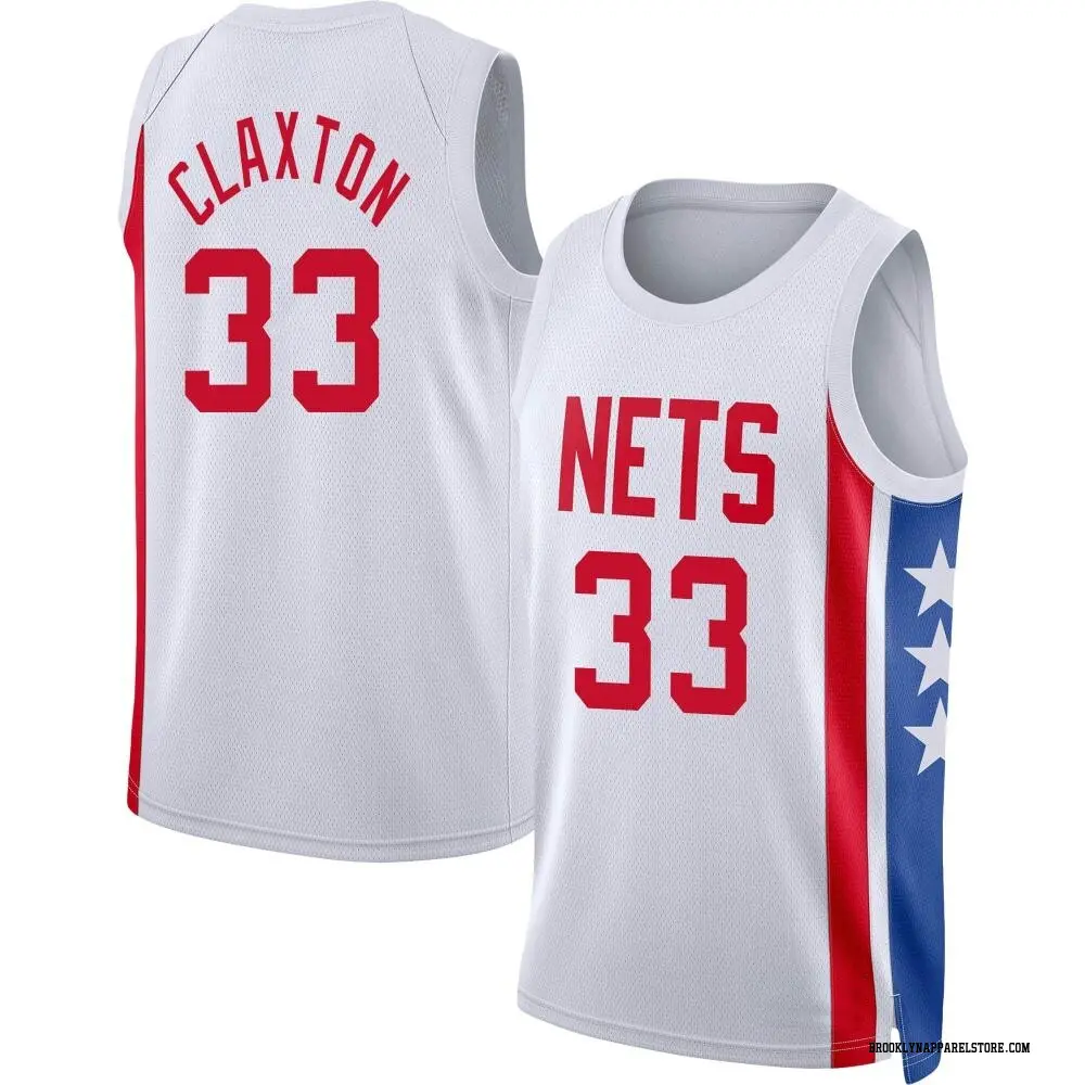 Brooklyn Nets Youth Nic Claxton White Swingman 2022/23 Classic Edition Jersey