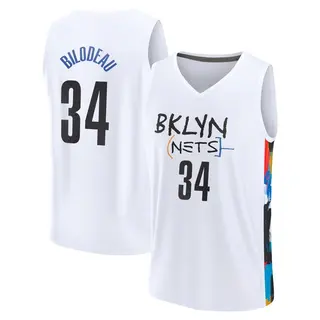 Brooklyn Nets Youth Tyler Bilodeau White Fast Break 2022/23 City Edition Jersey
